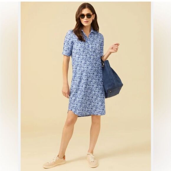 J. McLaughlin Arissa Cap Sleeve Dress in Beatriz Spot S - Picture 1 of 10